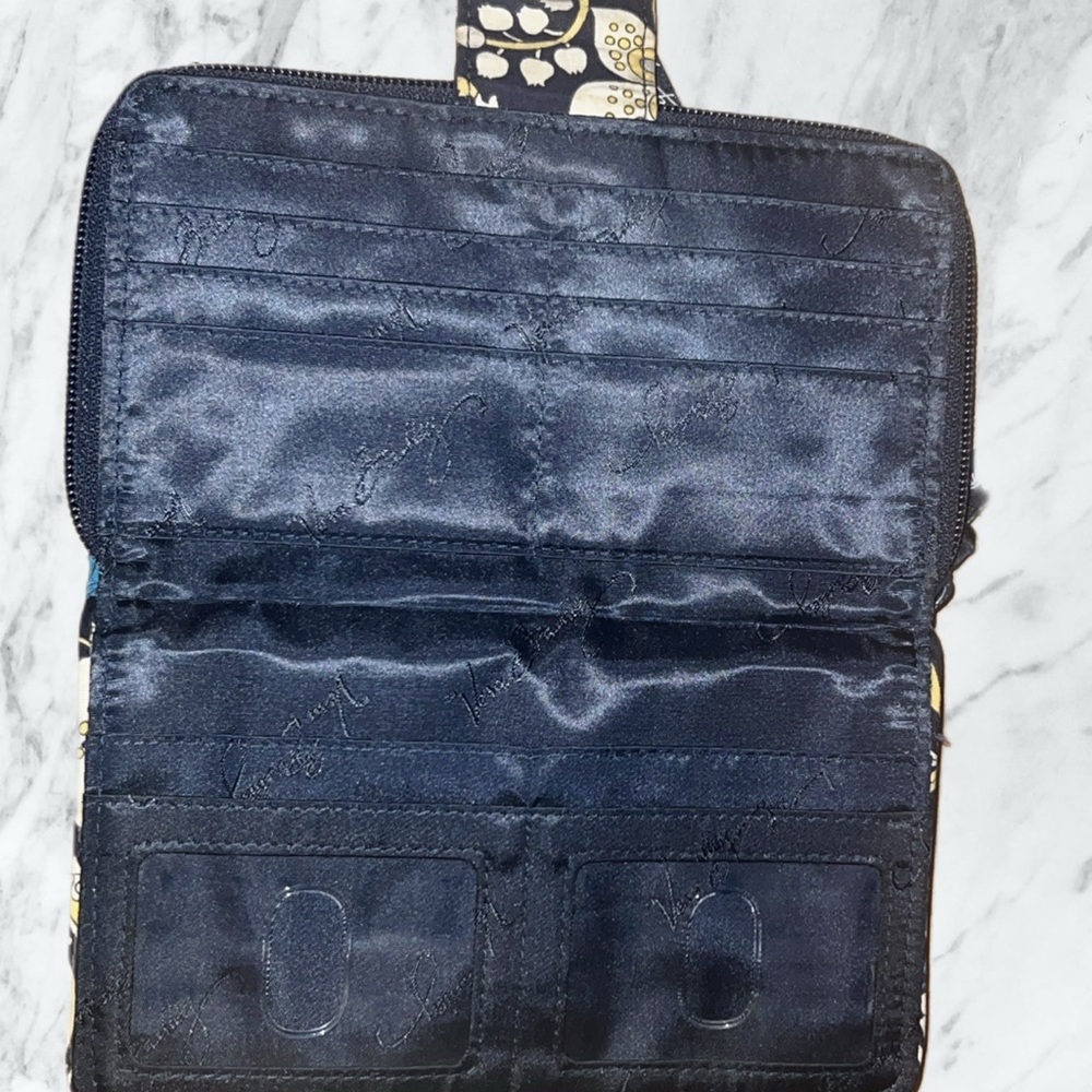 Vera Bradley Navy and Gold Paisley Wallet - Picture 3 of 3